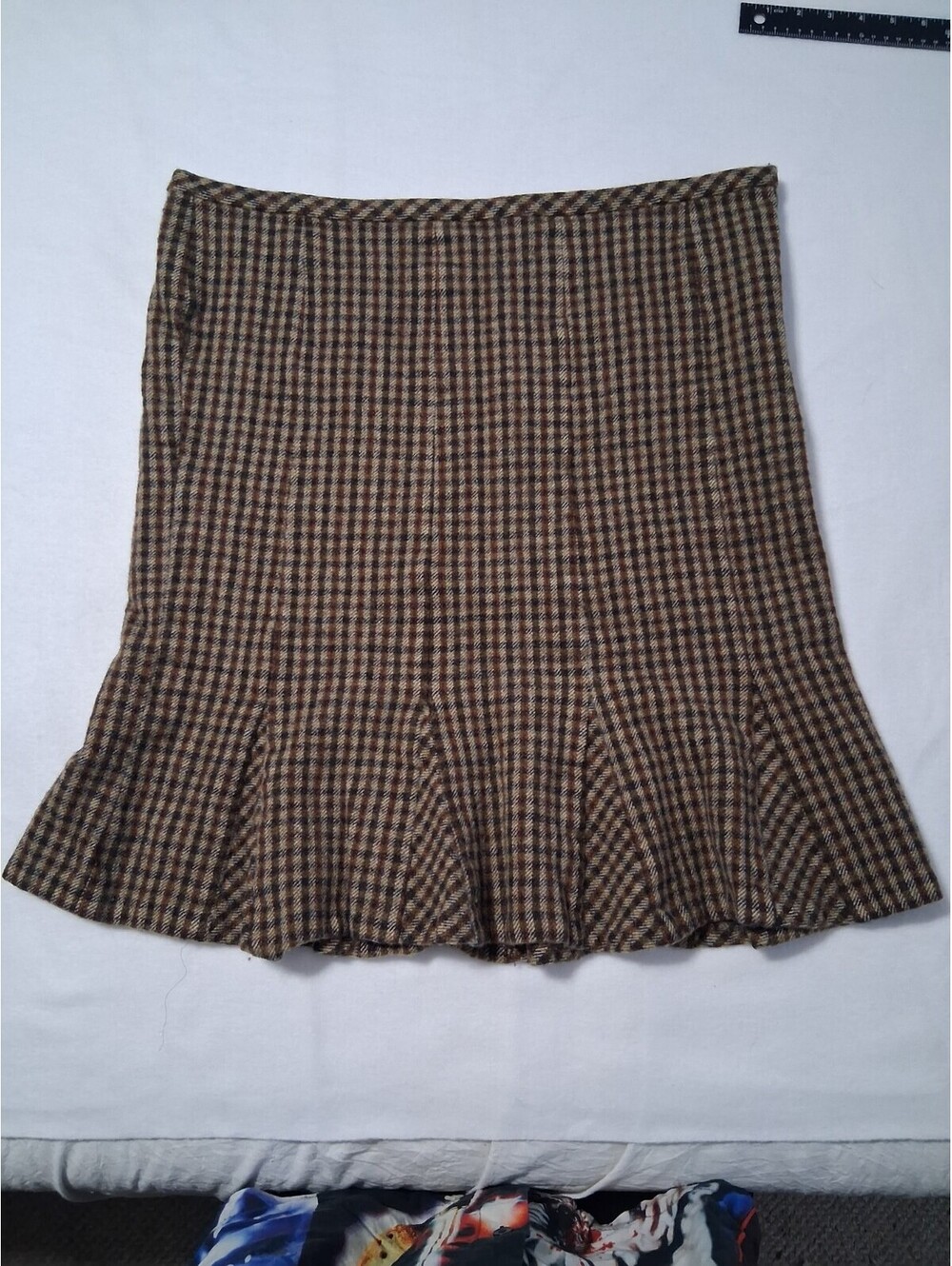 Talbots Plaid Trumpet Flounce Skirt